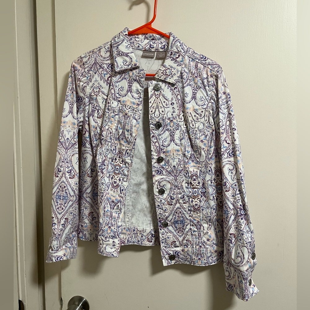 Chico’s patterned jacket NWT